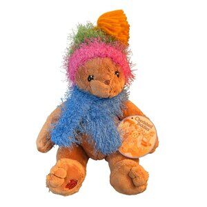 Cherished Teddies Vintage 2002 Plush Bear Enesco Commonwealth Fuzzy Scarf Hat